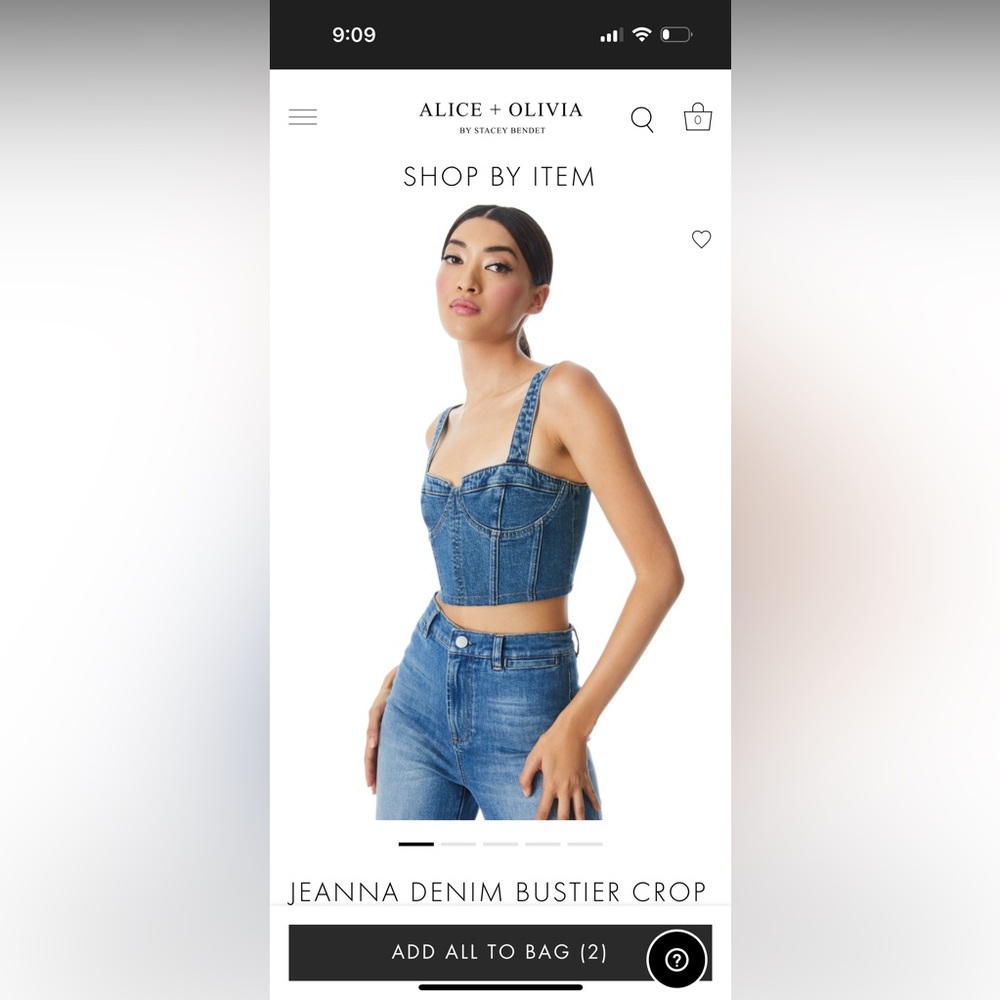 Alice + Olivia Demin Crop Top